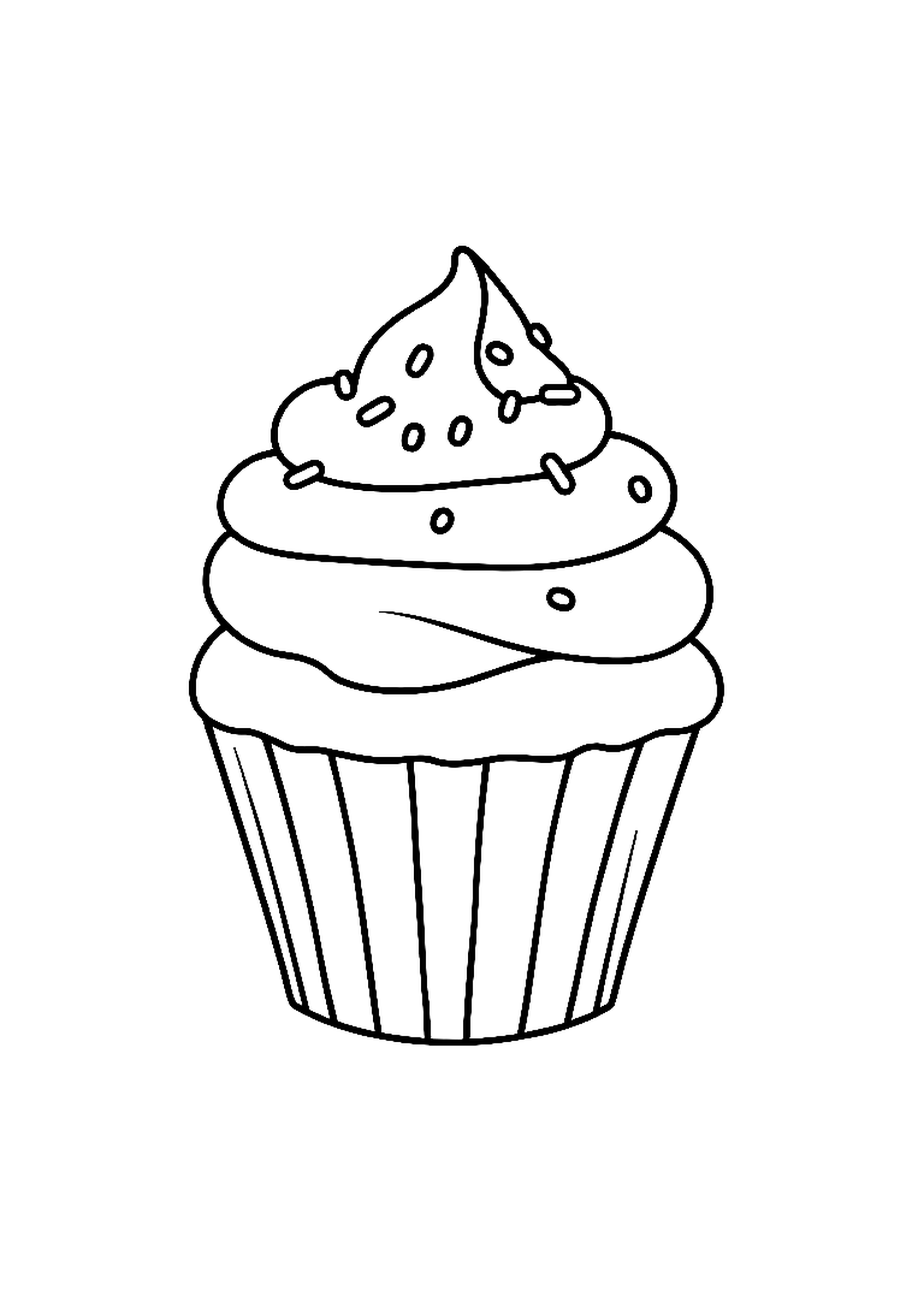 Cupcakes with swirly frosting and colorful sprinkles