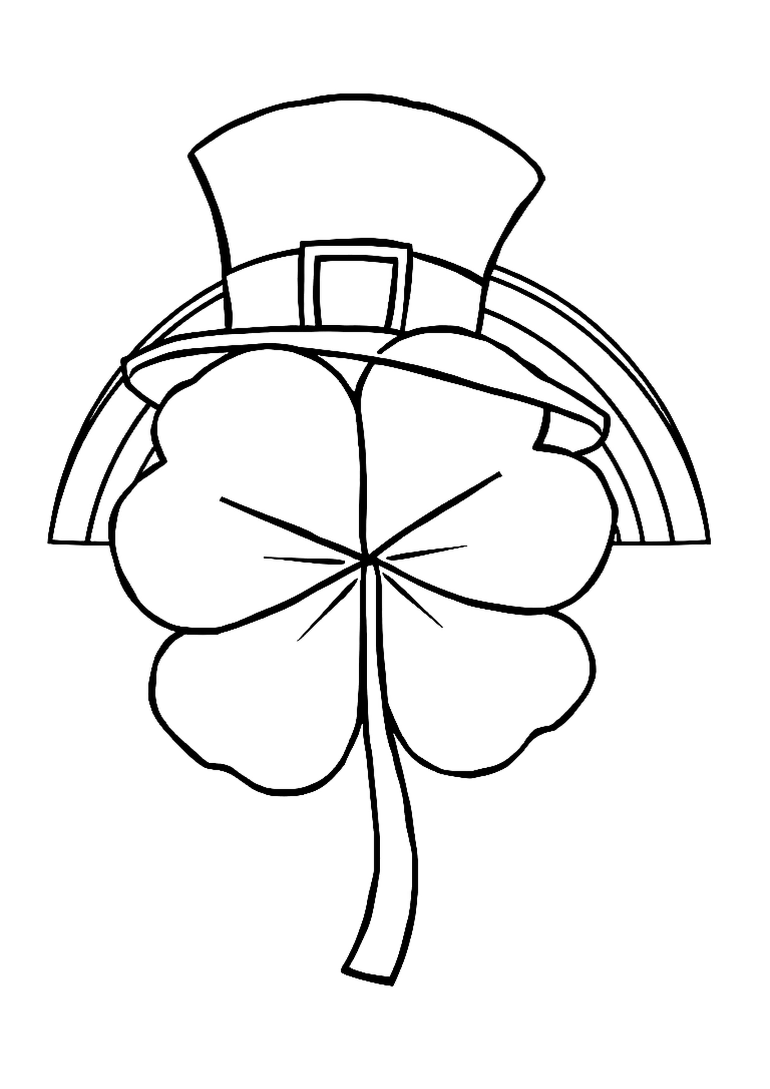 Four-leaf clover among shamrocks for St. Patrick's Day