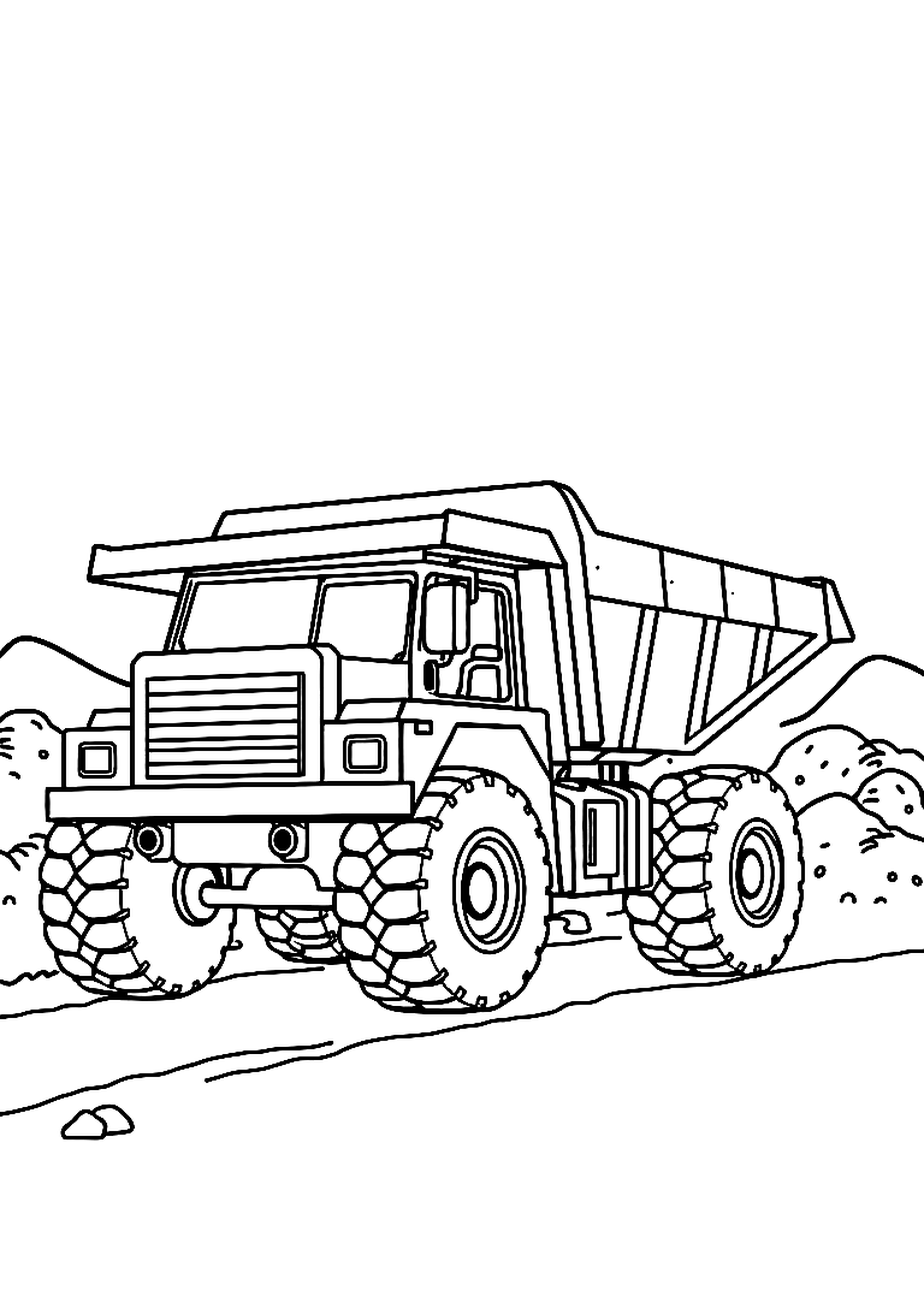 Dump truck unloading dirt at a construction site